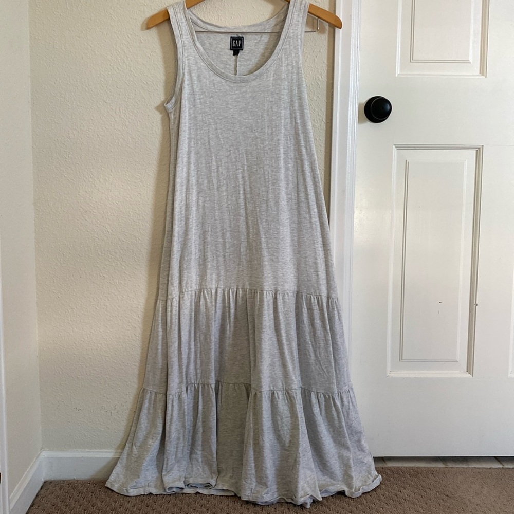 Gap gray cotton sleeveless maxi dress